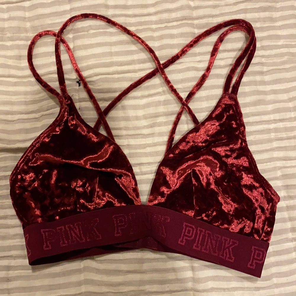 PINK velvet bralette